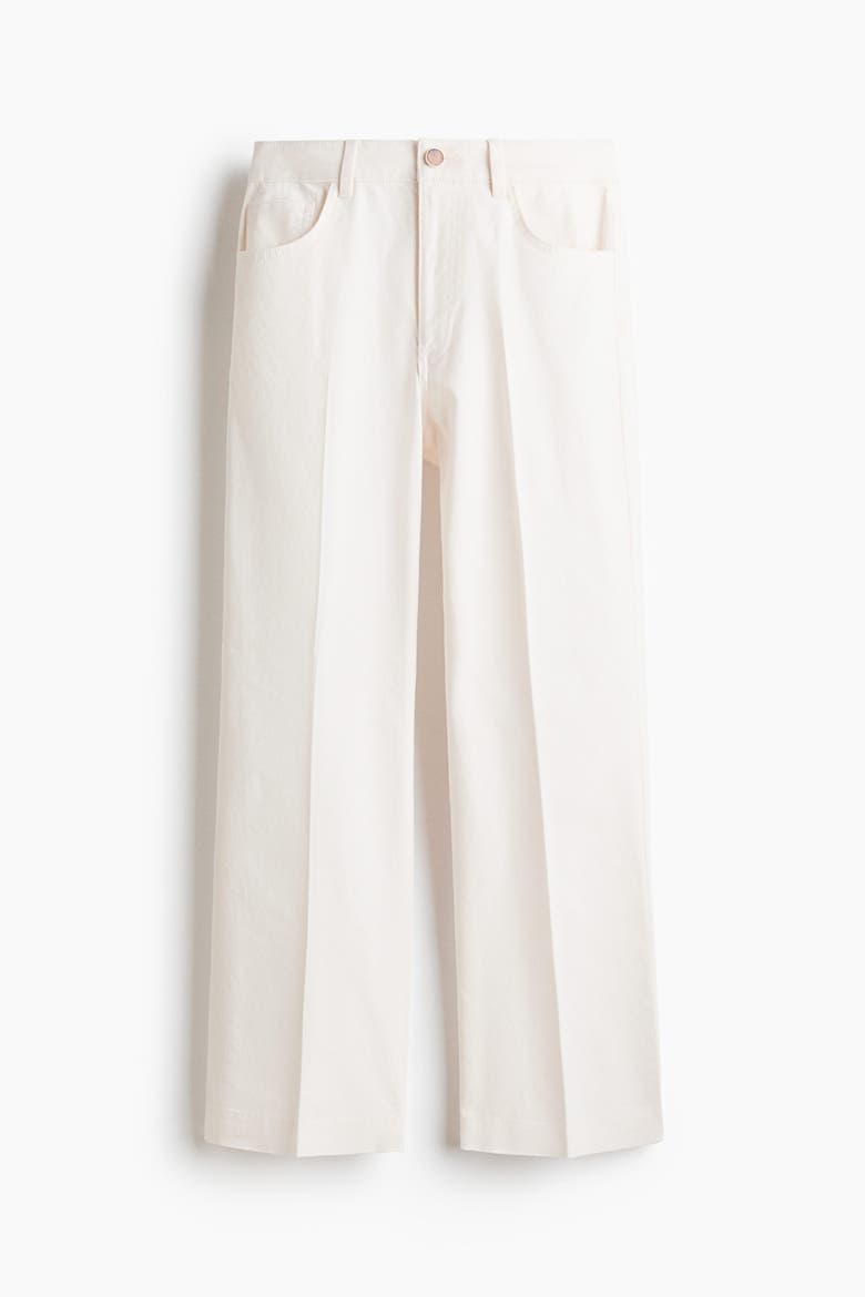Bootcut Cotton Canvas Trousers, Alternate, color, White