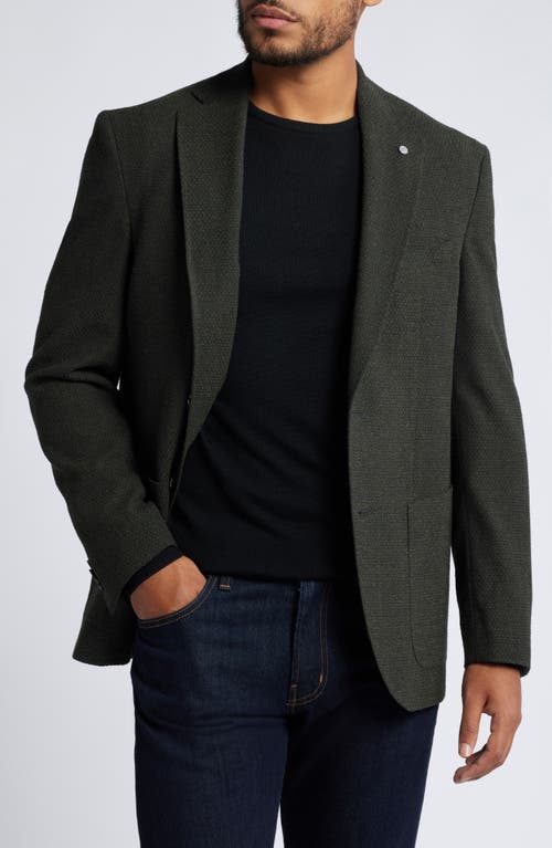 Ted Baker London Keith Slim Fit Solid Textured Wool Blend Sport Coat in Dark Olive