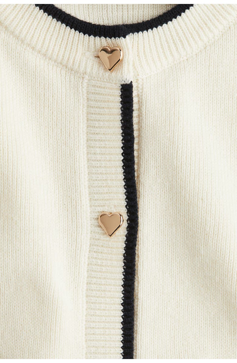H&M Fine-knit Cardigan, Alternate, color, Cream/Black