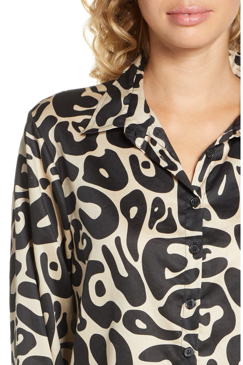 Suzie Long Pajamas, Alternate, color, PAINTED ANIMAL TAN