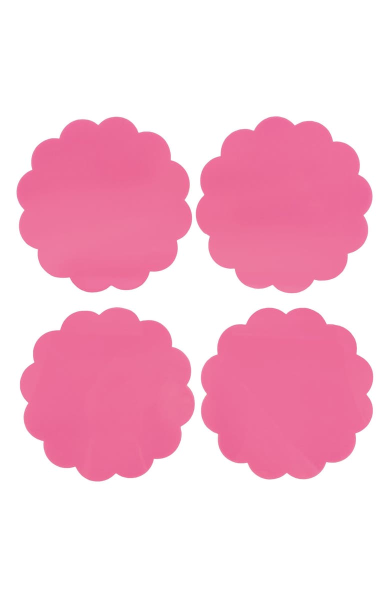 Mariposa Set of 4 Pink Scallop Coasters, Main, color, Pink