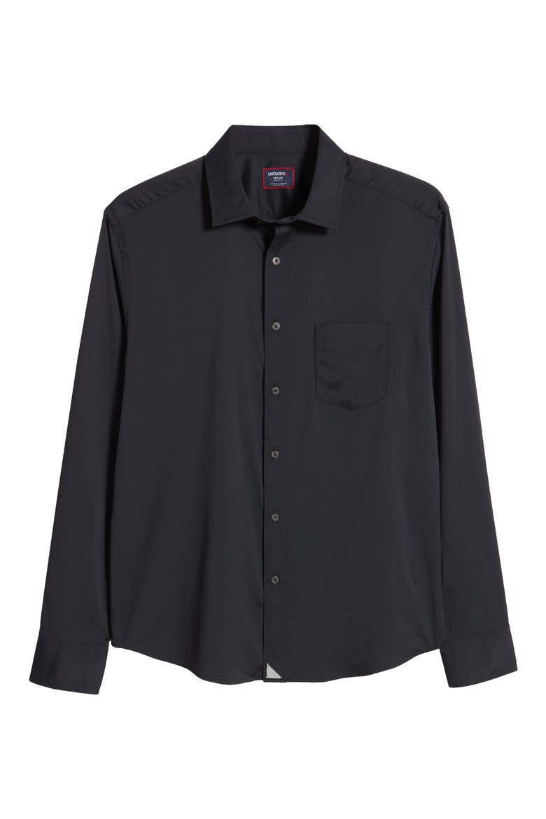Gironde Performance Stretch Button-Up Shirt, Alternate, color, BLACK
