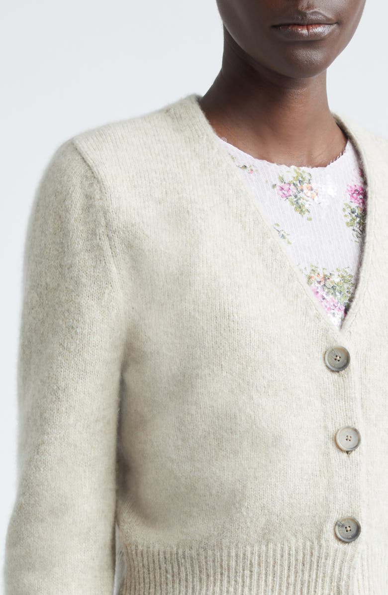 Brandon Maxwell The Sloane Cashmere & Silk Cardigan, Alternate, color, Marled Oatmeal