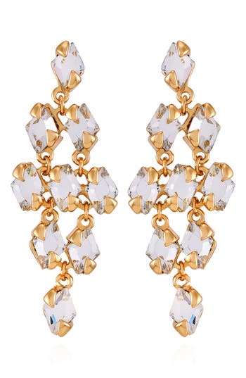 Vince Camuto Crystal Kite Drop Earrings In White/goldtone