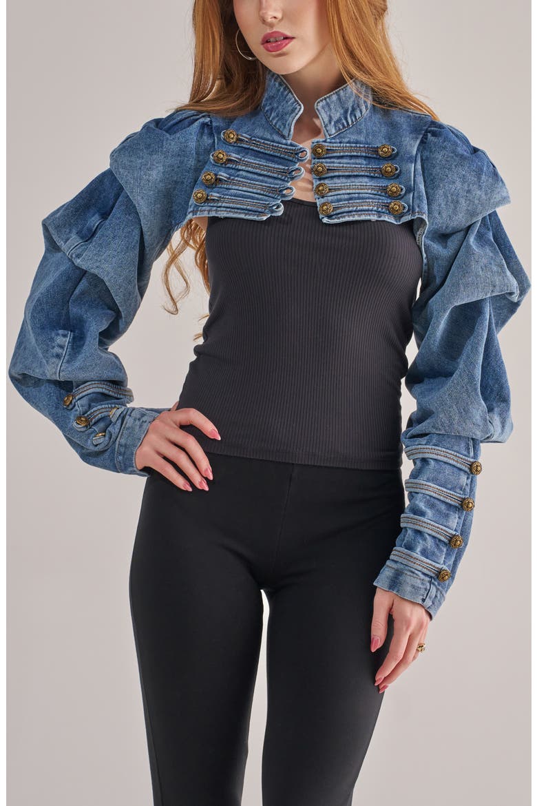 Merryn Cropped Jacket, Alternate, color, DENIM