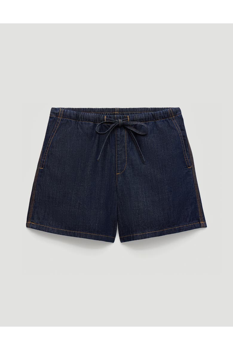 Betty Denim Pull On Shorts, Alternate, color, Dark Indigo Blue