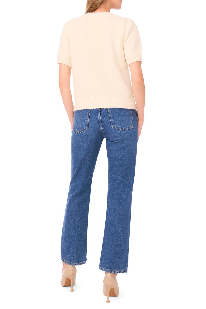 Short Sleeve Button Front Cardigan, Alternate, color, DAISY CREAM
