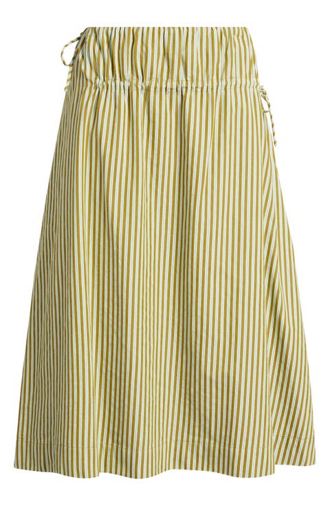 Caspia Striped Volume Midi Skirt