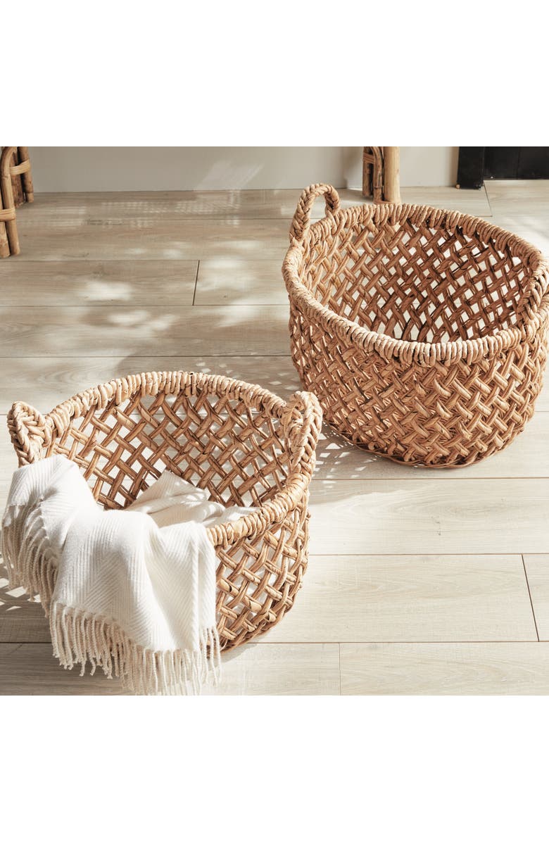 Napa Home & Garden Emlyn Rattan Decorative Baskets Set of 2 With Side Handles, Alternate, color, 