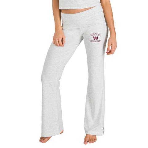 Women's Concepts Sport  Gray Washington Commanders Fray Flared Tri-Blend Split Hem Pants