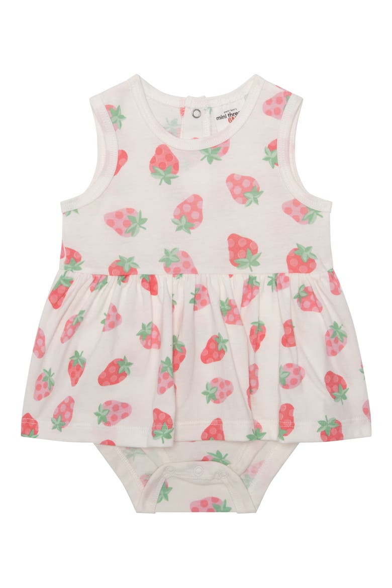 2-Rompers, Knit Short Sleeve Tee & Shorts Set, Alternate, color, STRAWBERRY