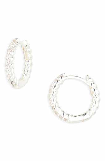 Demi Fine Pavé Twisted Huggie Hoop Earrings