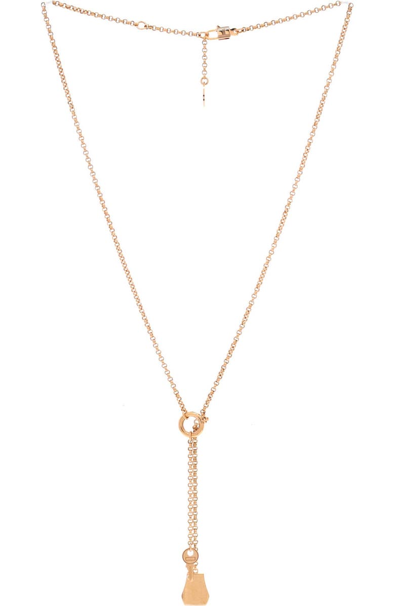 Pre-Owned Hermes Kelly Clochette Pendant Necklace 18K Rose Gold Small, Alternate, color, Rose Gold