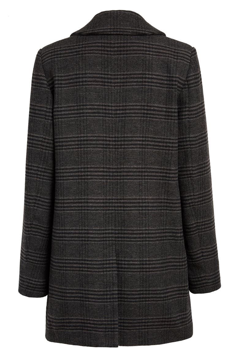 Two-Button Double Breasted Blazer Coat, Alternate, color, GREY- BLACK PLAID