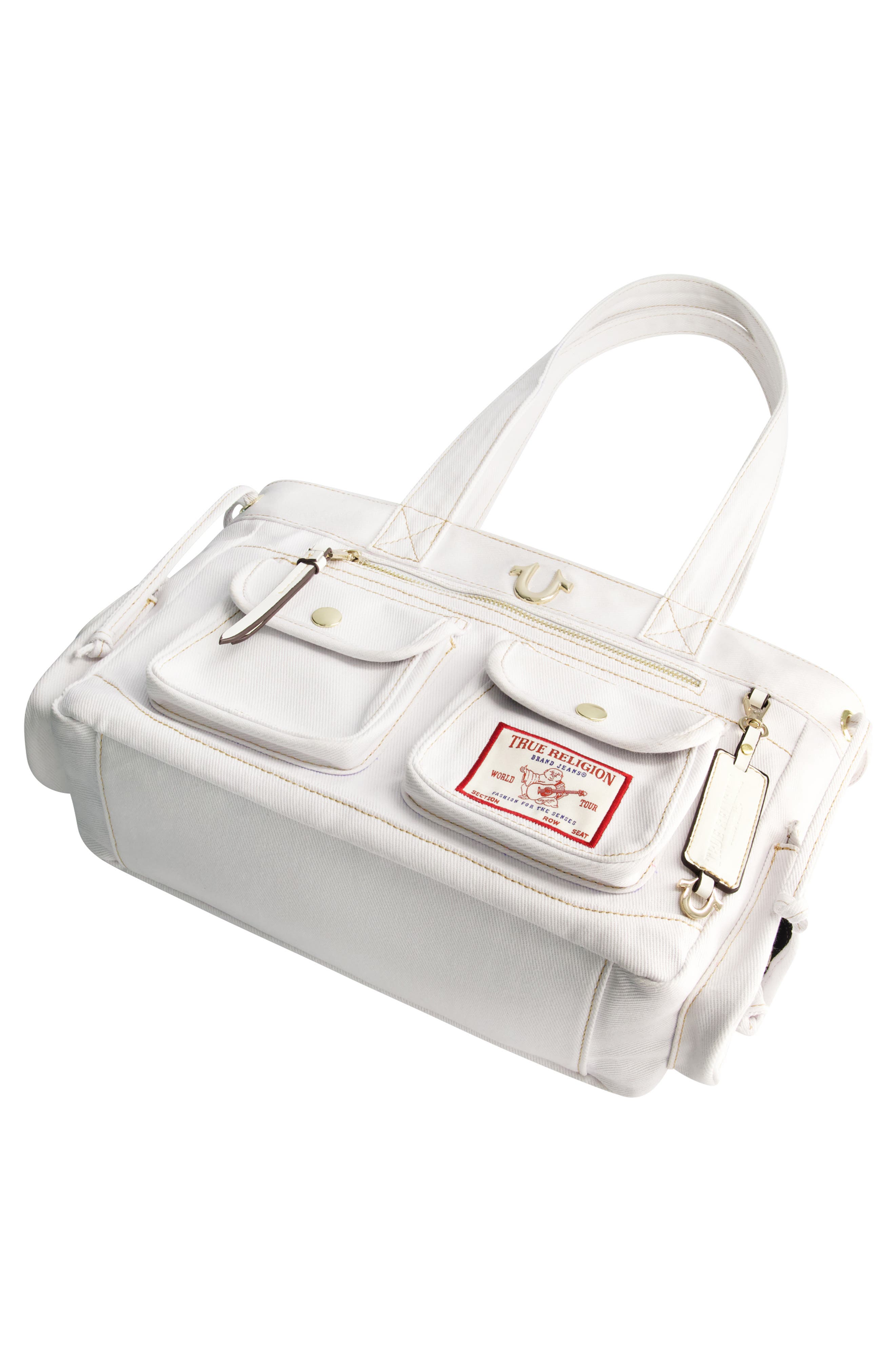 Multi-Pocket Denim Tote, Alternate, color, WHITE