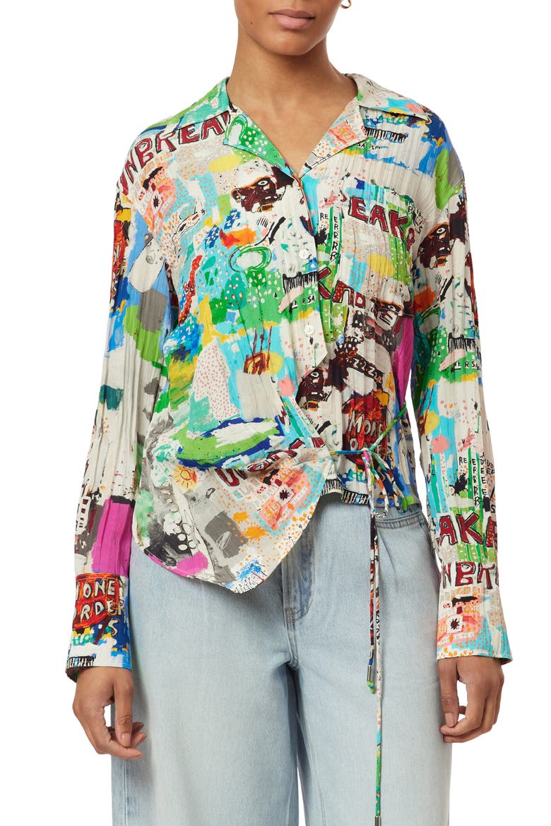 x Basquiat Print Wrap Shirt, Main, color, BASQUIAT UNBREAKABLE