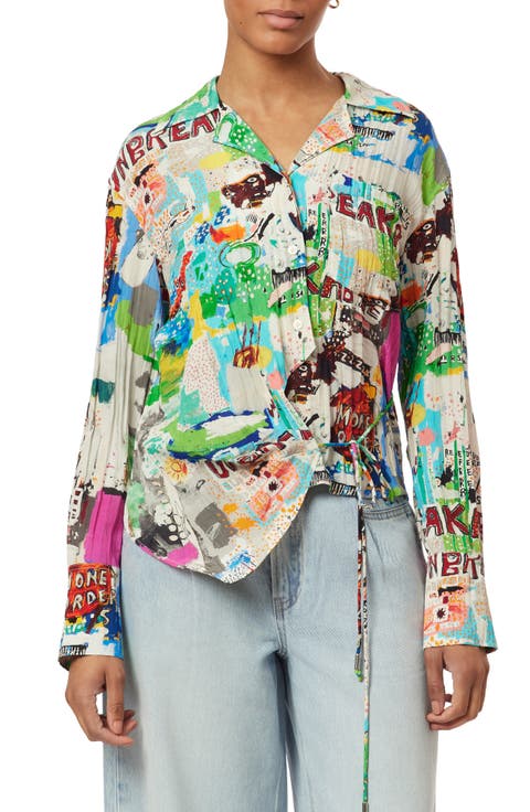 x Basquiat Print Wrap Shirt