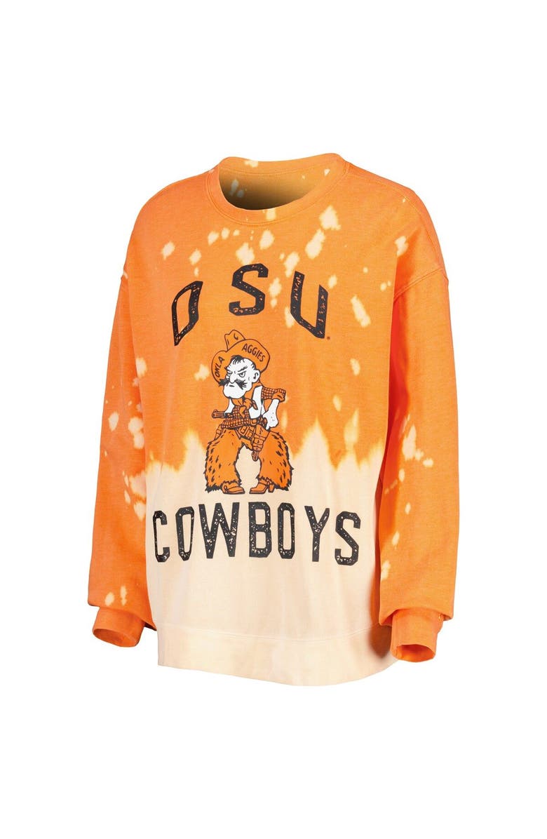 GAMEDAY COUTURE Women's Gameday Couture Orange Oklahoma State Cowboys Twice As Nice Faded Dip-Dye Pullover Long Sleeve Top, Alternate, color, 