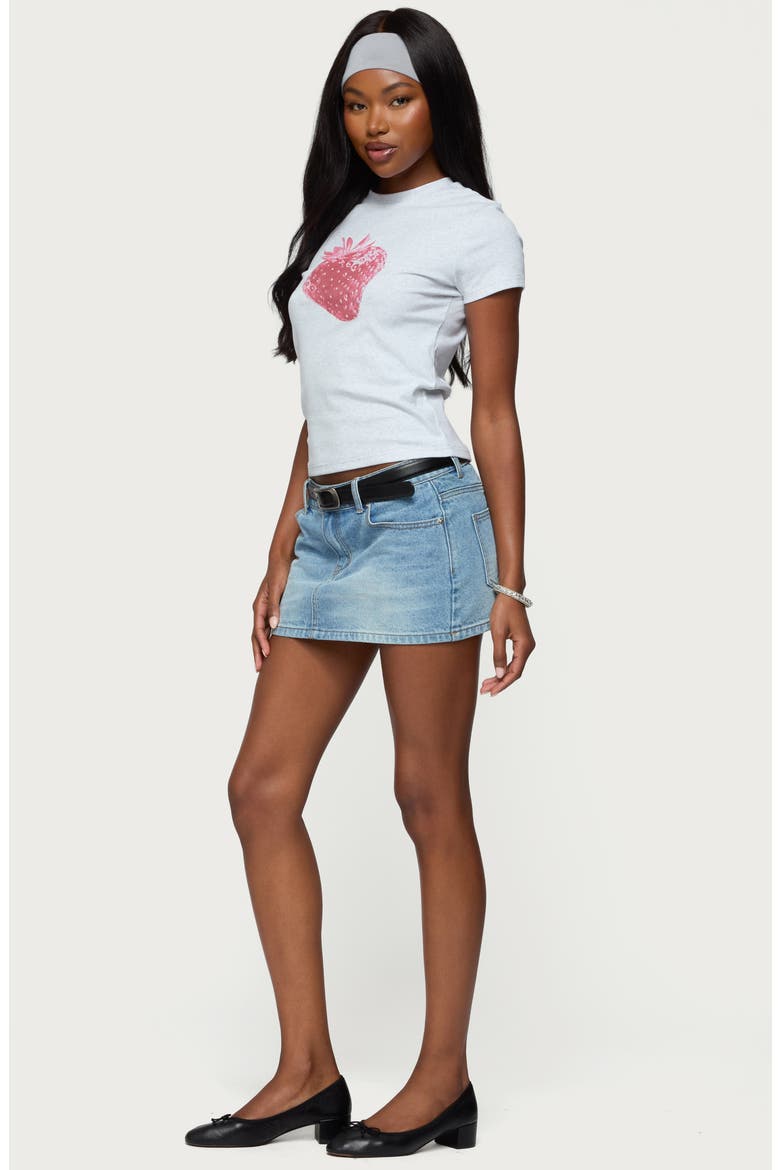 Sweet Berry Stretch Cotton T-Shirt, Alternate, color, GRAY-MELANGE