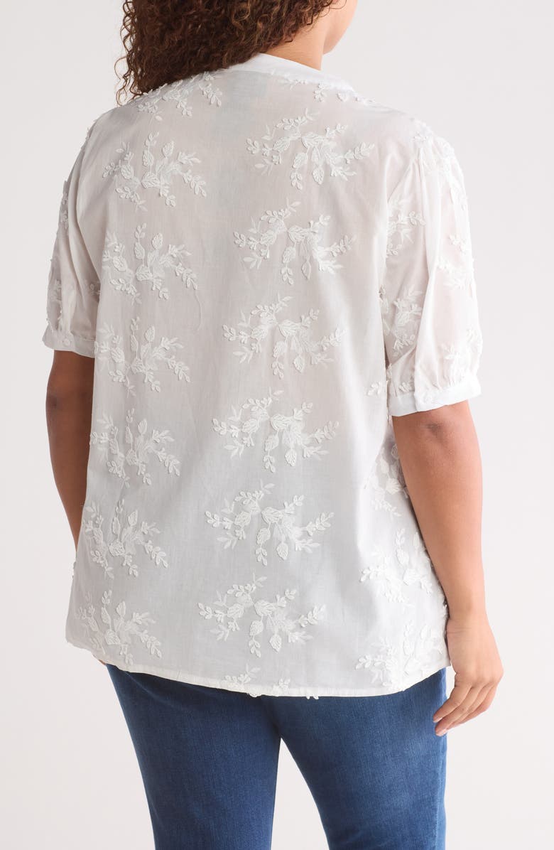 Forgotten Grace Embroidered Button-Up Shirt, Alternate, color, White