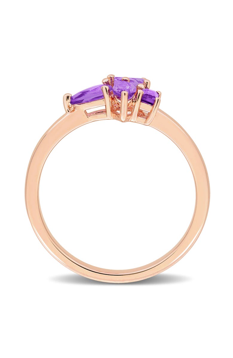 Julianna B. Gemstone Unique Cluster Ring in Plated Sterling Silver, Alternate, color, Amethyst/Rose-Plated