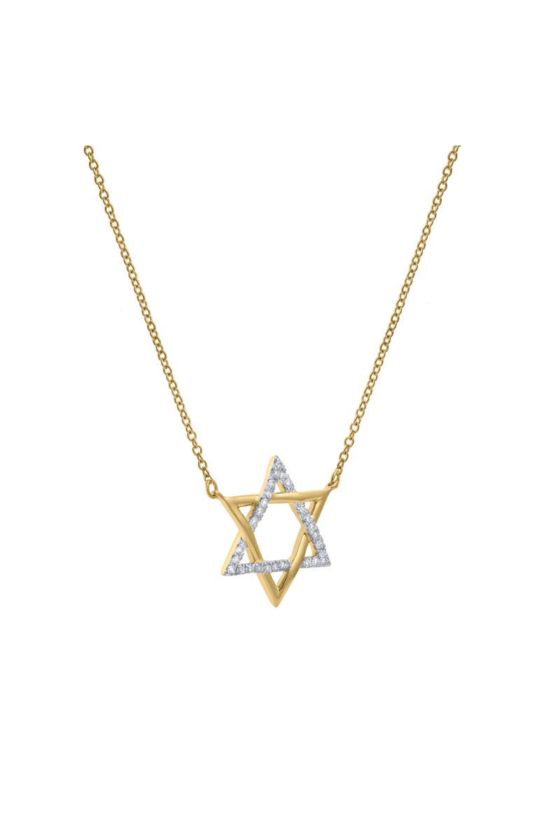 LuvMyJewelry Neriah 14K Gold Star of David Diamond Pendant - 0.08 ct, Alternate, color, 14K Yellow Gold