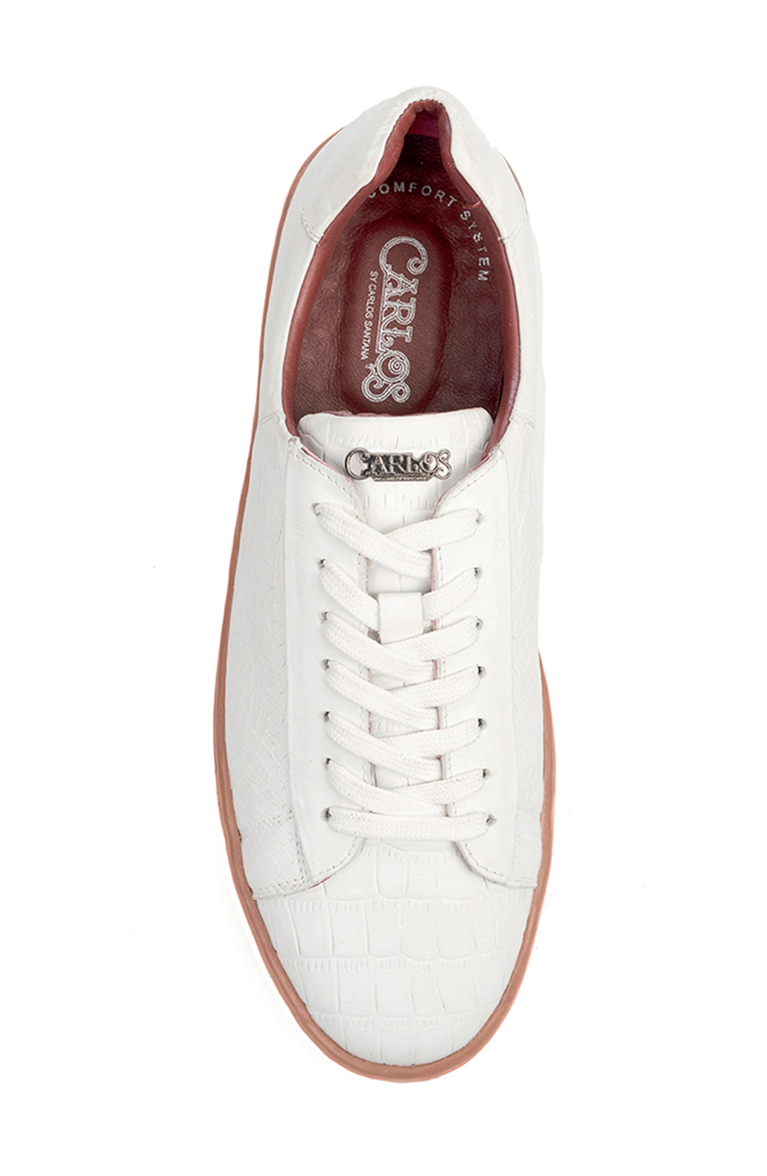 CARLOS SANTANA Walker Reptile Embossed Sneaker, Alternate, color, White
