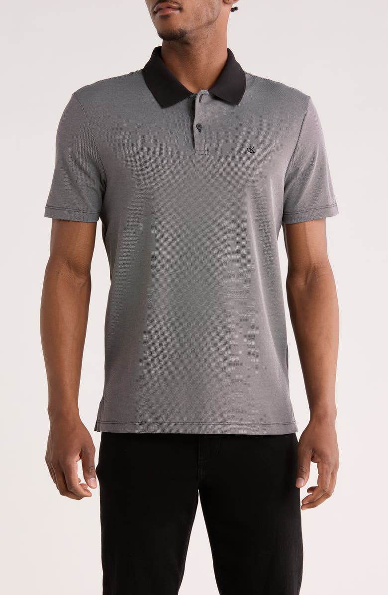 Calvin Klein Interlock Pique Polo, Main, color, Black