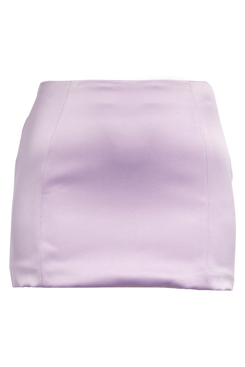 Elodie Satin Miniskirt, Alternate, color, ORCHID