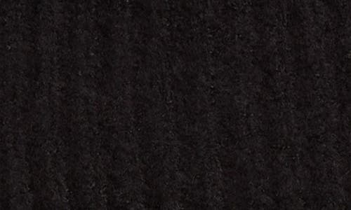 Vince Camuto Cable Stitch Scarf & Faux Fur Pompom Beanie Set In Black