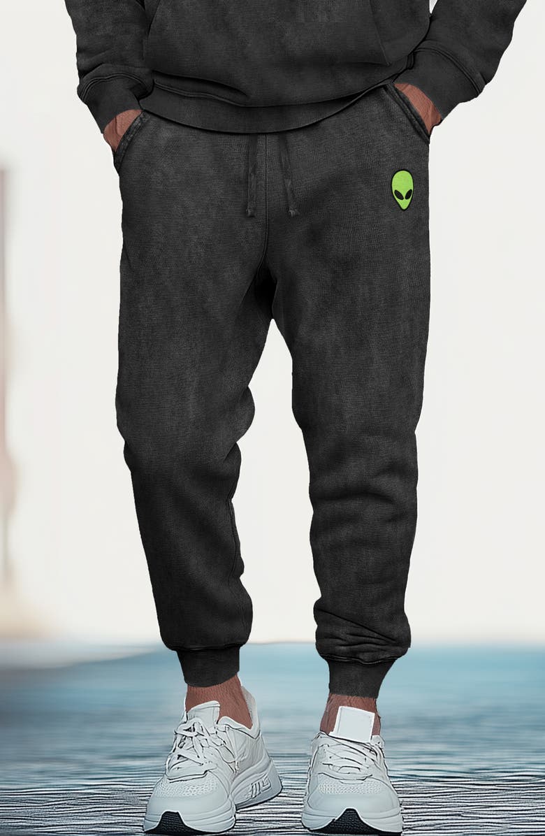 Dalix Alien Washed Sweatsuit, Alternate, color, Black