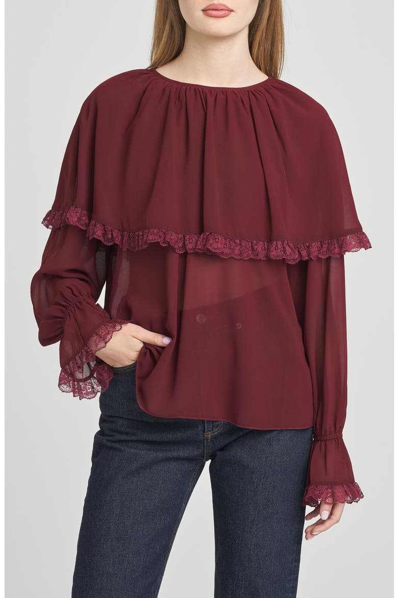 Mirabel Capelet Top, Alternate, color, MERLOT