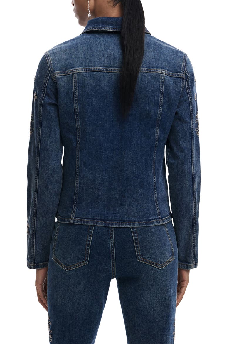 Zip Denim Trucker Jacket, Alternate, color, MEDIUM BLUE