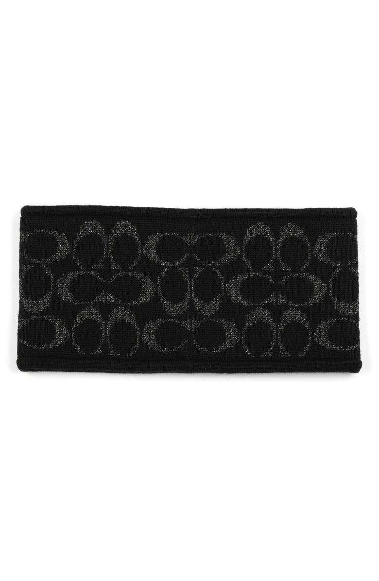 COACH Metallic Signature C Headband, Alternate, color, 