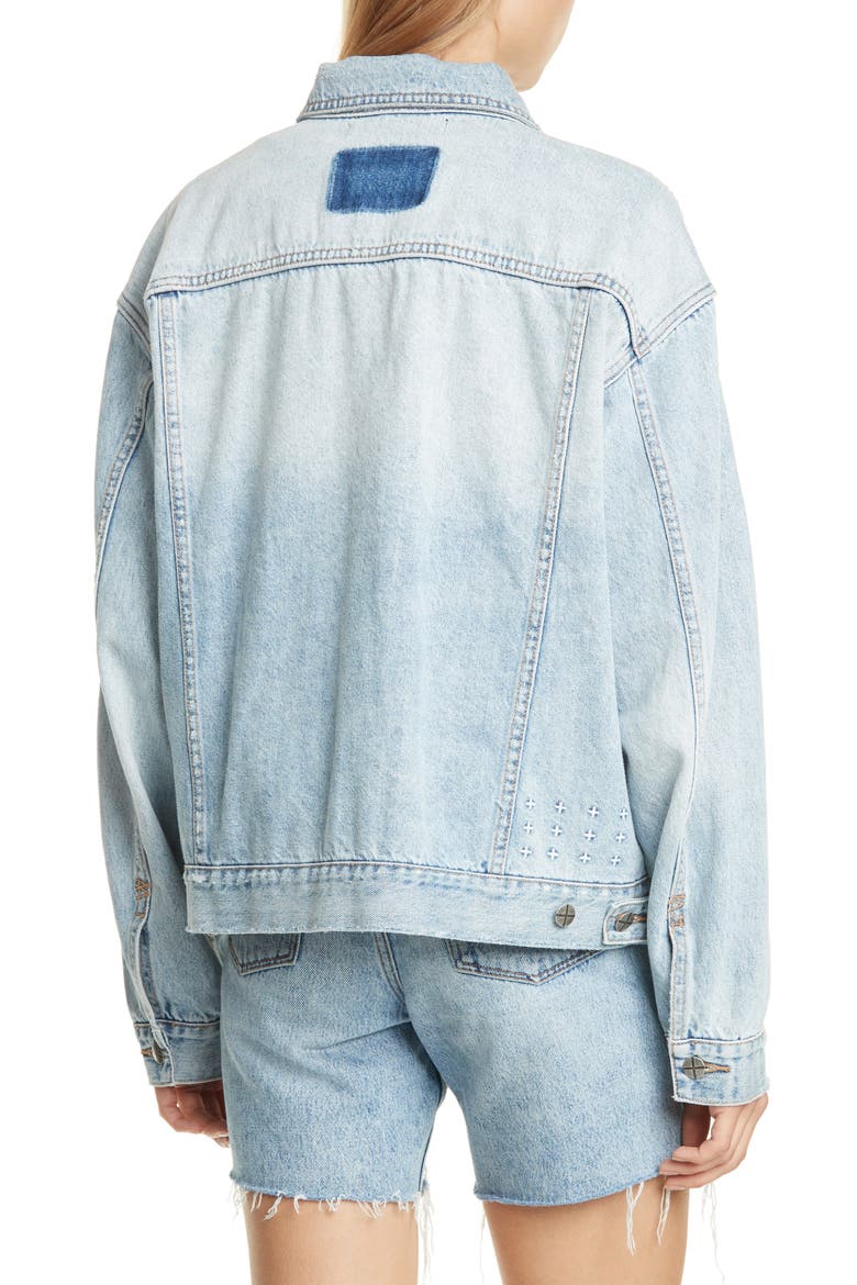 Karma Oversize Denim Jacket, Alternate, color, DENIM