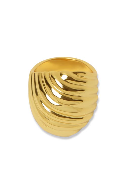 ARGENTO VIVO Ribbed Ring in Gold 