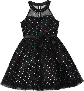 Kids' Star Foil Illusion Party Dress