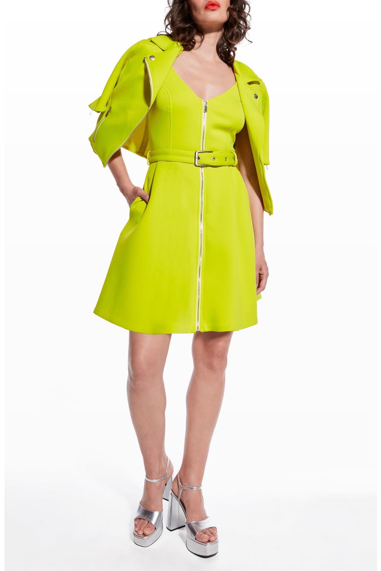 Leanne Belted Fit & Flare Dress, Alternate, color, SORRENTO LIME