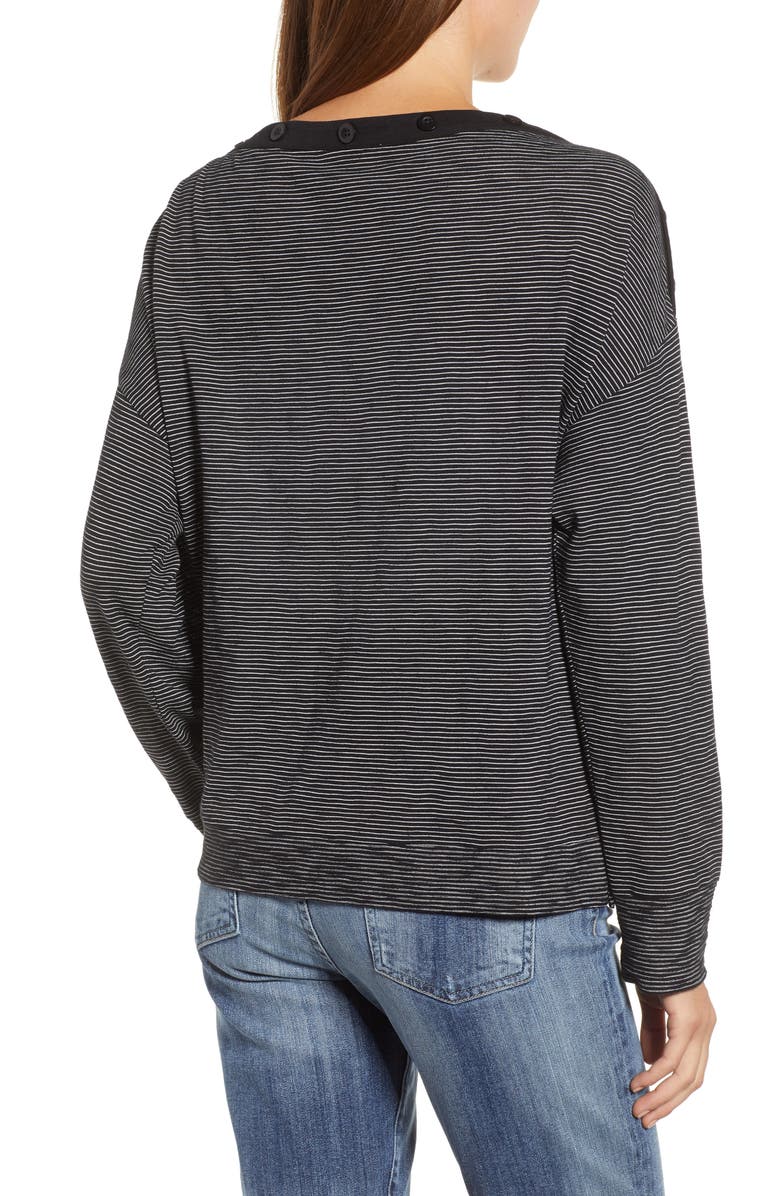 Caslon<sup>®</sup> Button Neck Tee, Alternate, color, 