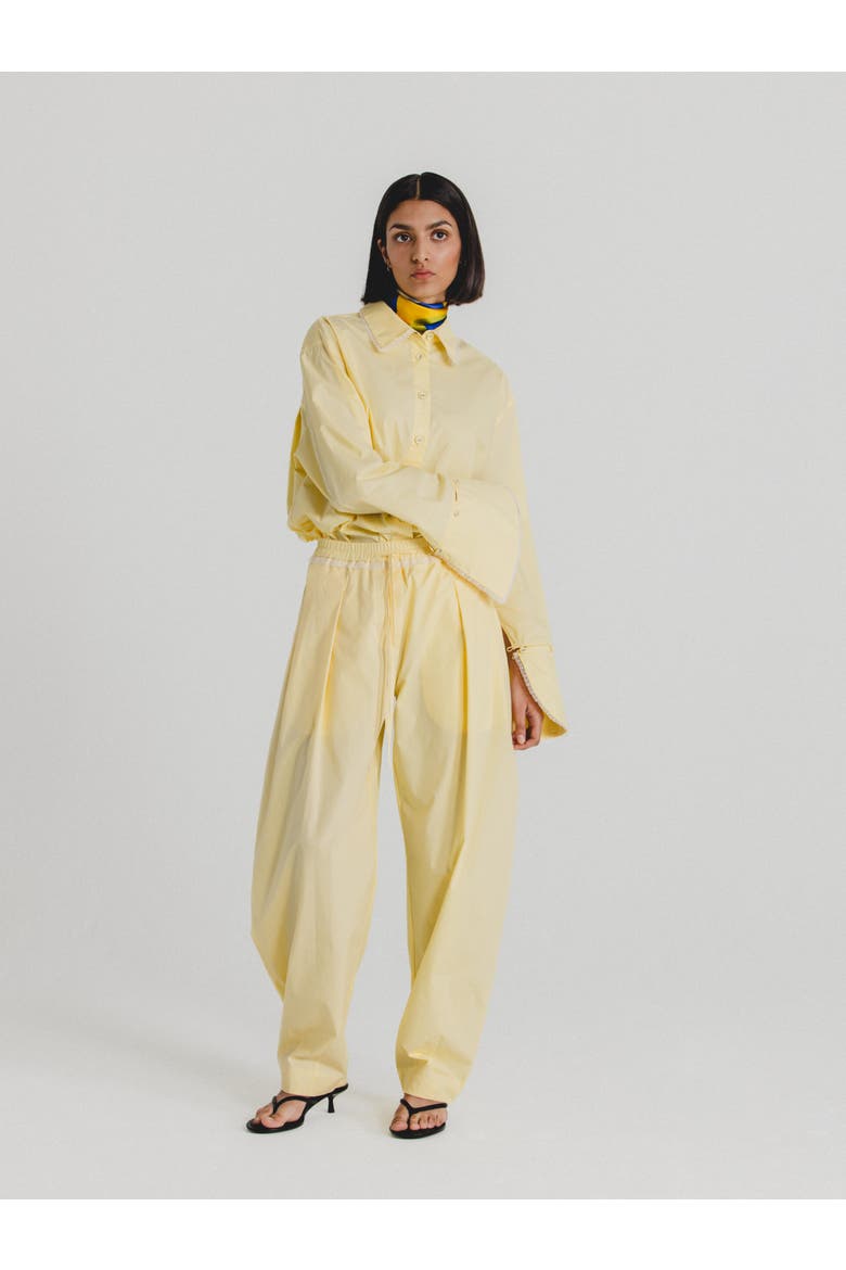 Cotton Poplin Pants, Alternate, color, Butter Yellow