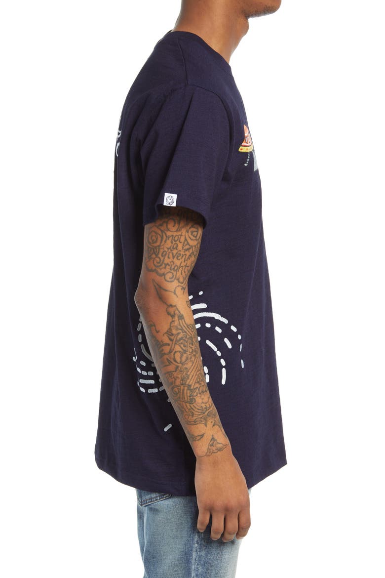 Men's Embroidered Short Sleeve Tee, Alternate, color, INDIGO