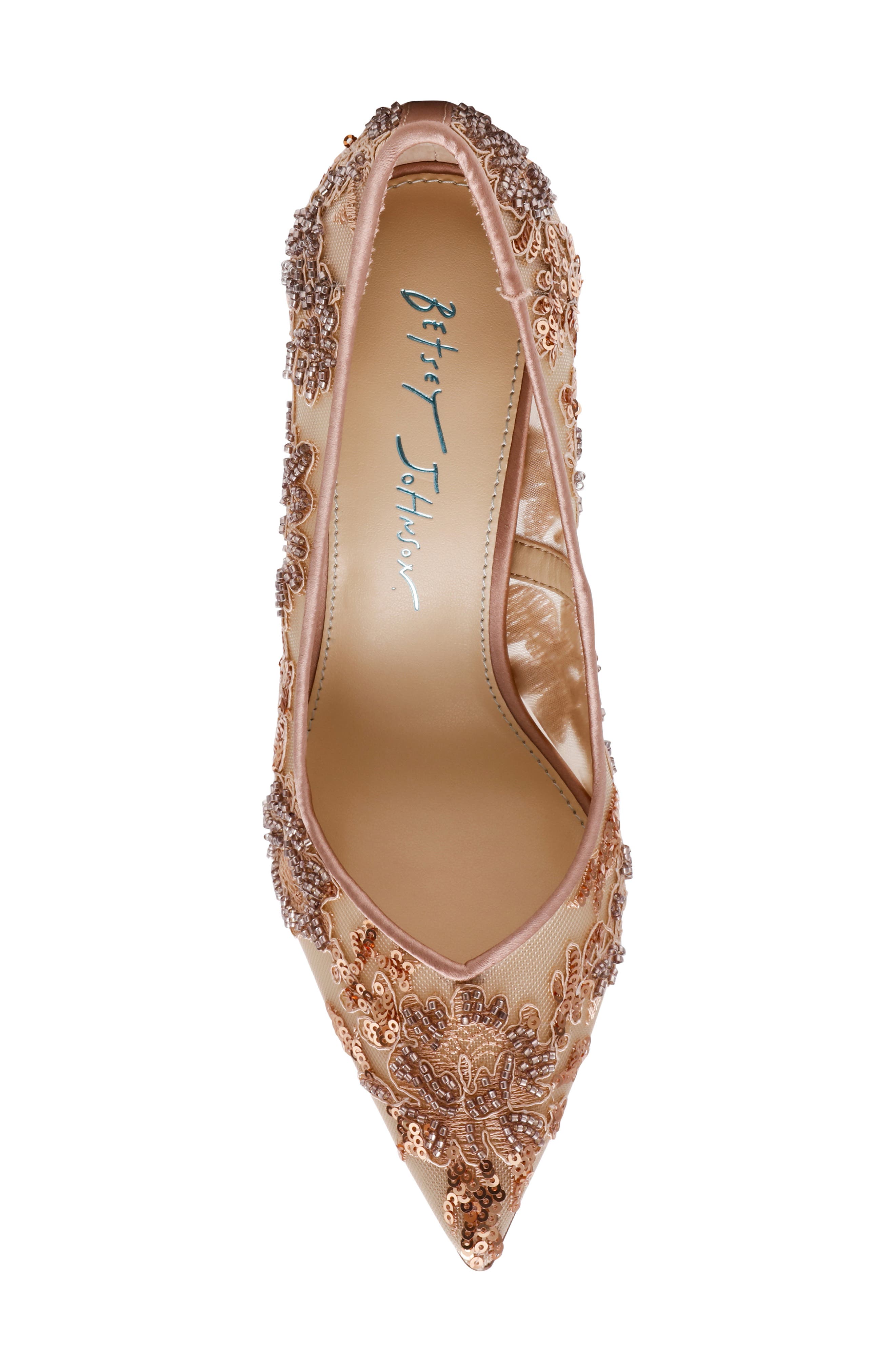 Jenii Sequin Mesh Pump, Alternate, color, BEIGE