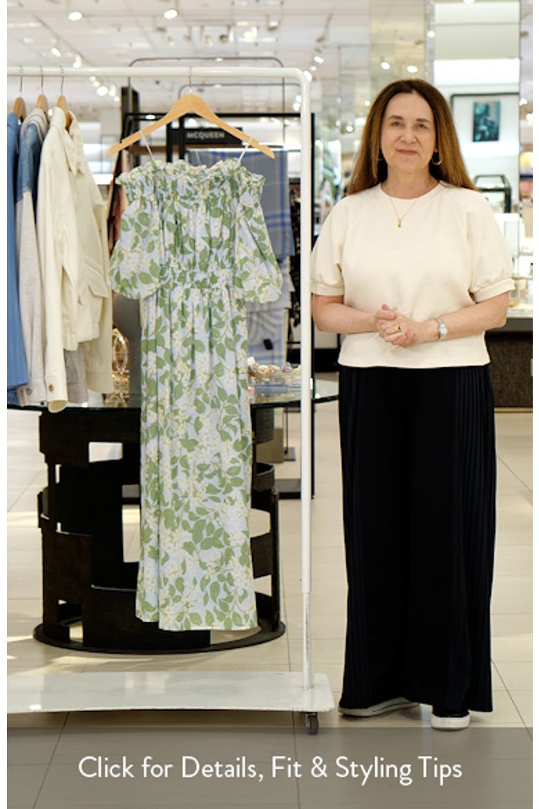 Kiany Floral Magna Town Off the Shoulder Cotton Midi Dress video