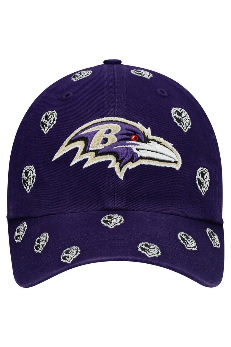 Women's '47 Purple Baltimore Ravens Confetti Clean Up Head Logo Adjustable Hat, Alternate, color, Purple