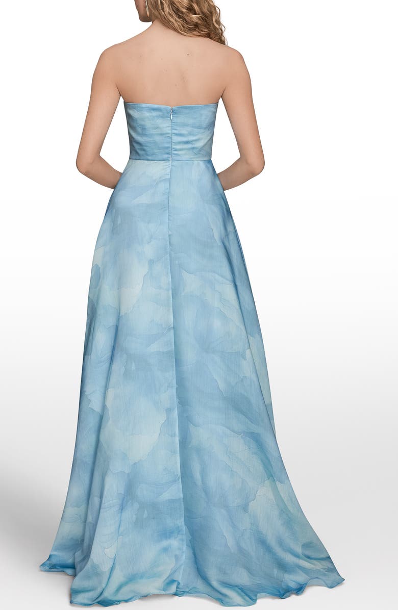 Donna Karan New York Abstract Floral Strapless Gown, Alternate, color, Cielo Multi