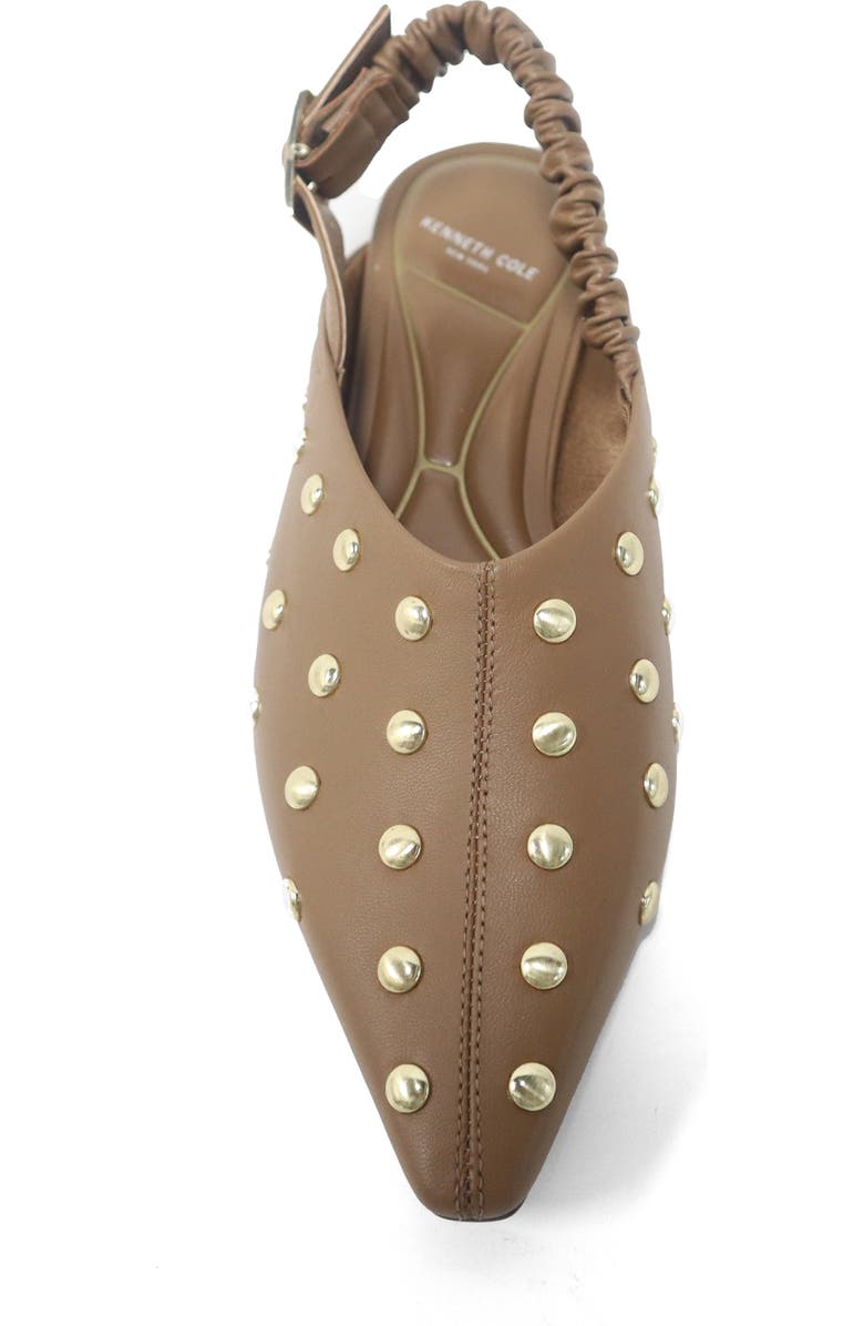 Kenneth Cole Nicola Studded Slingback Mule, Alternate, color, Brown Leather