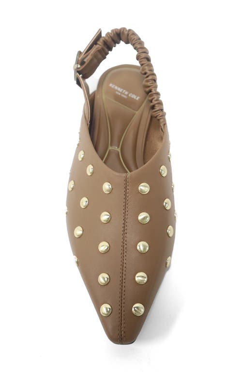 Kenneth Cole Nicola Studded Slingback Mule In Brown Leather