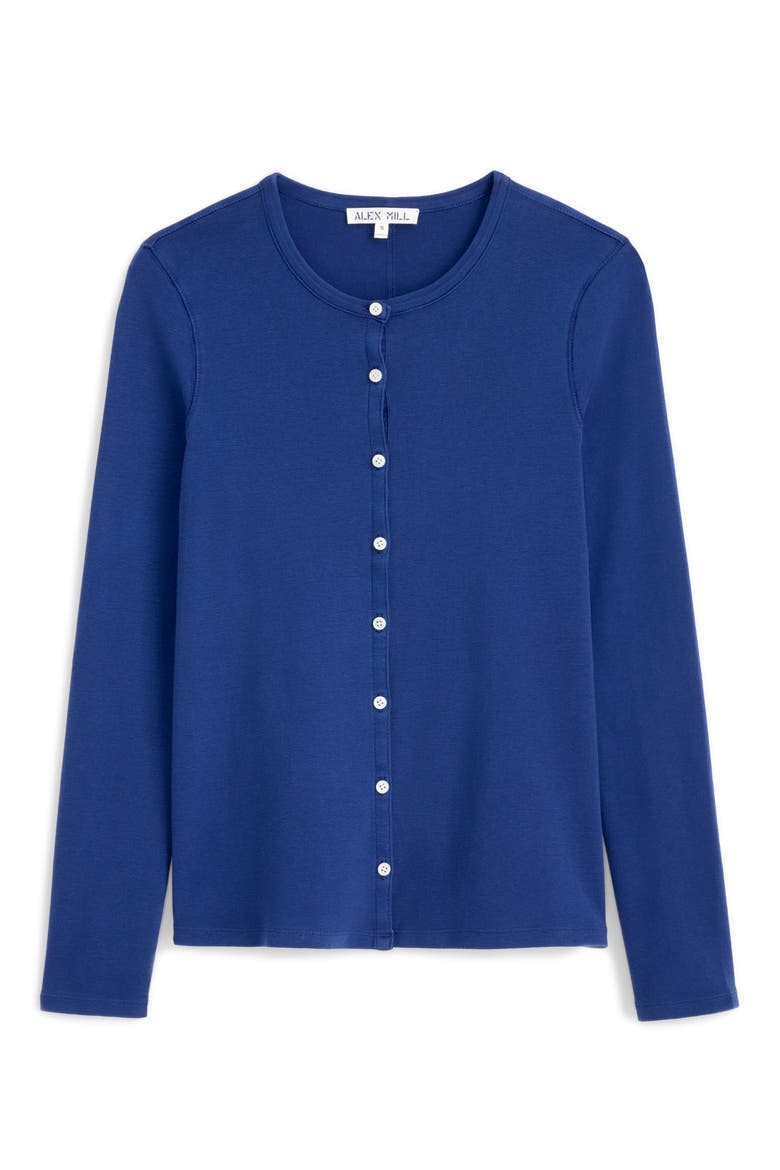 Frankie Cotton Rib Cardigan, Alternate, color, THE BLUES