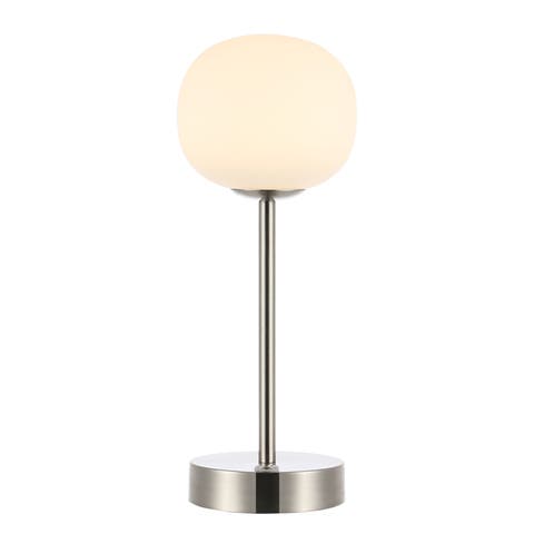 Natalia Modern Farmhouse Iron Rechargeable Integrated Portable LED Table Lamp