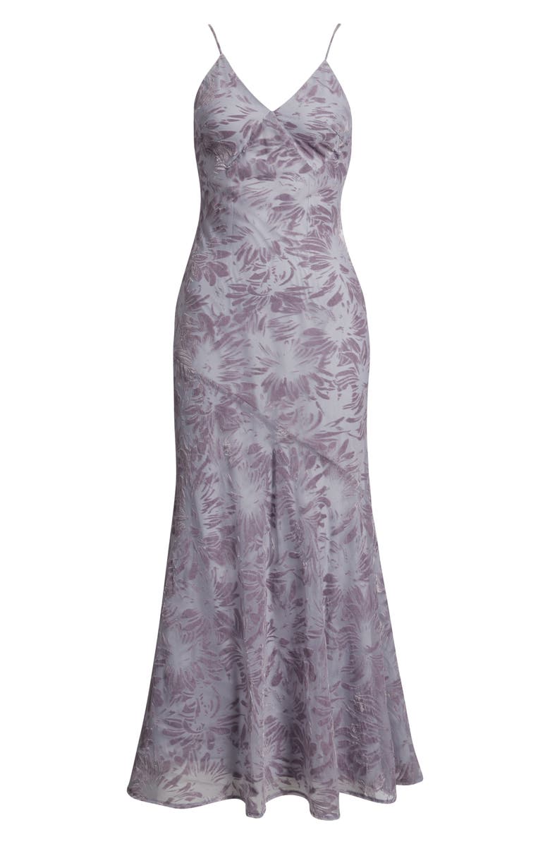 Rare London Devoré Bias Cut Slipdress, Alternate, color, Lilac